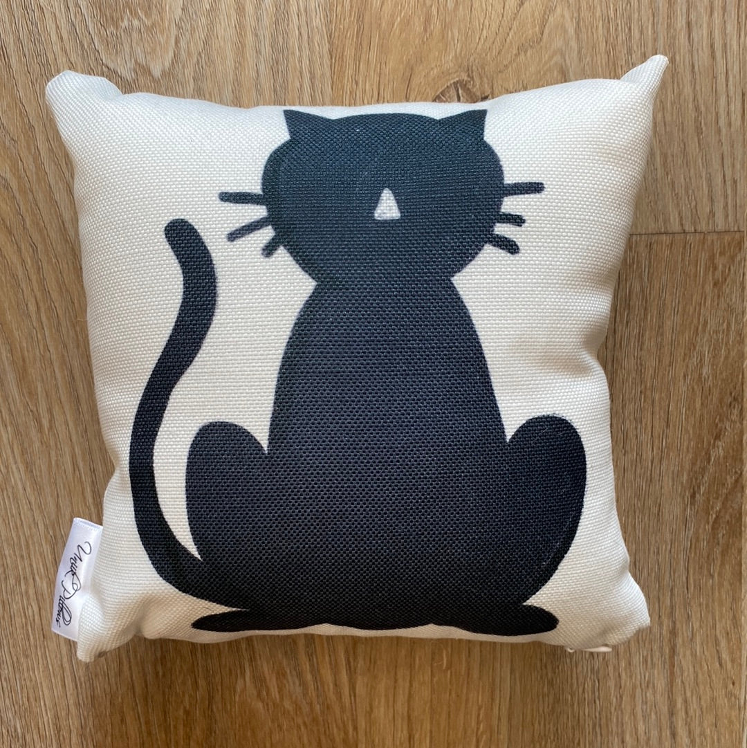Mini Black Cat Pillow