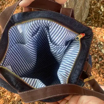 Embroidered Denim Tote Bag