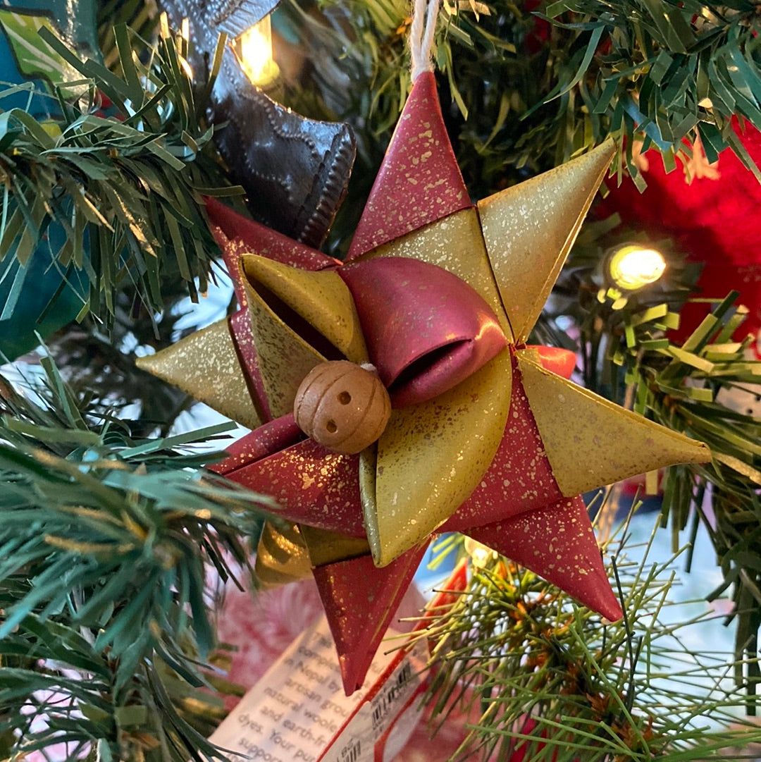 8-Point Star Ornament with Bead