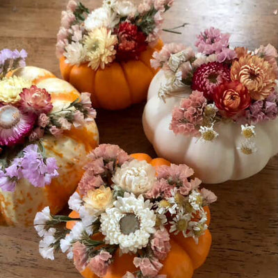 Floral Pumpkins for the Thanksgiving Table