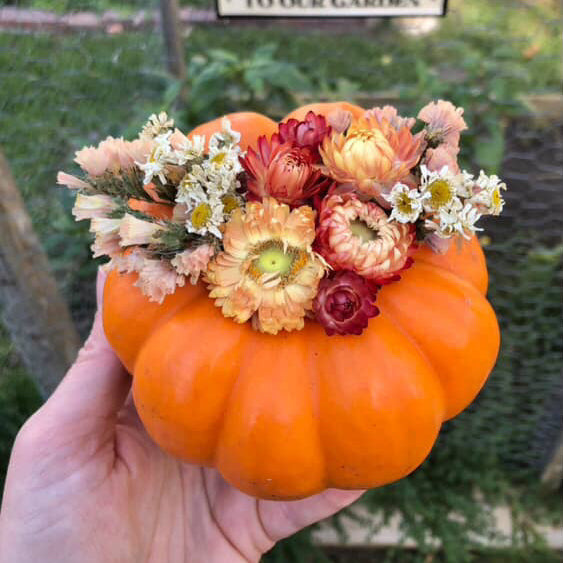 Floral Pumpkins for the Thanksgiving Table