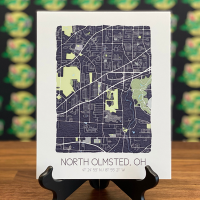North Olmsted Map Art