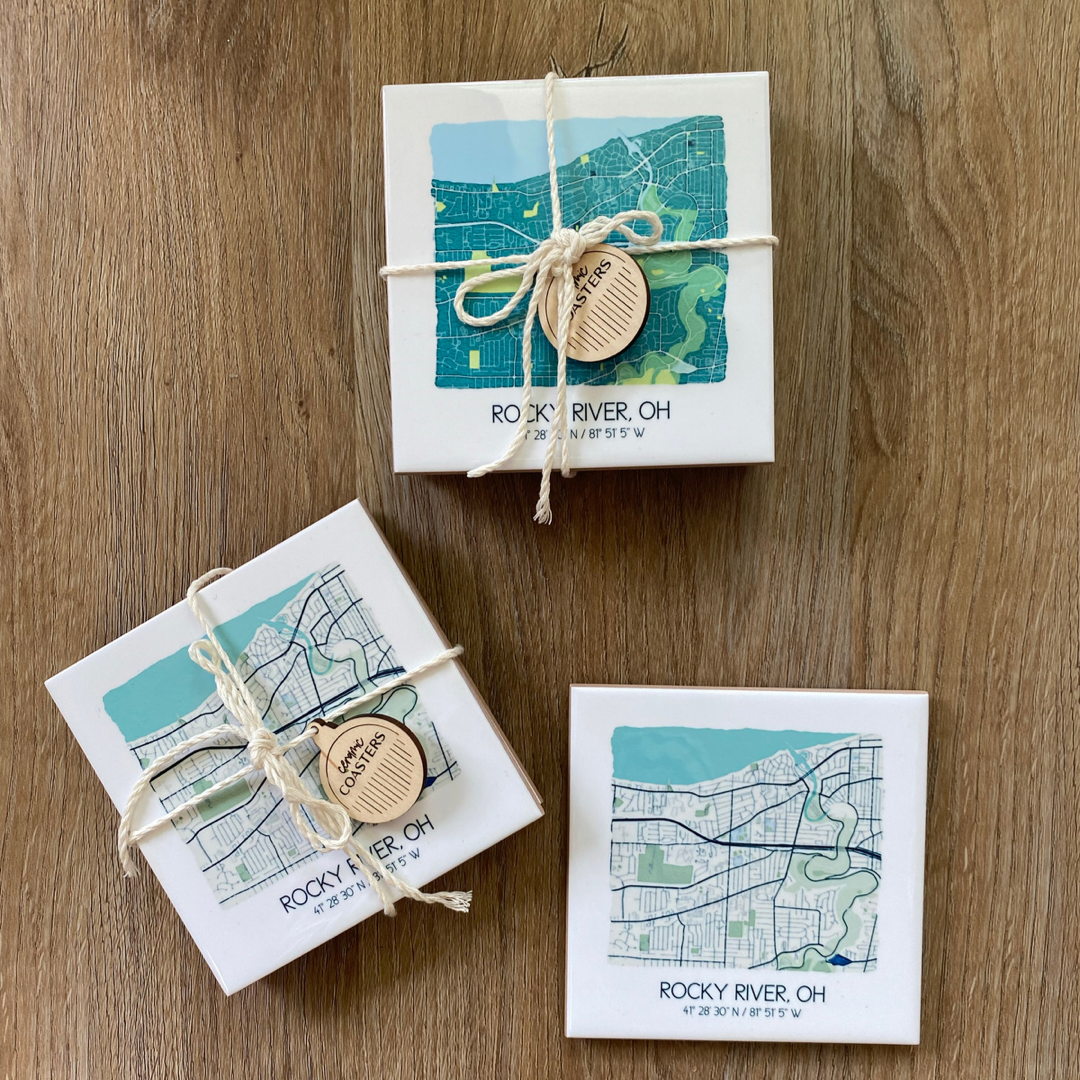 Rocky River Map Coasters