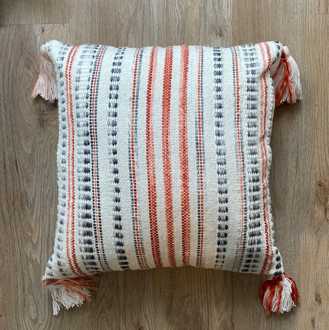 Ivory and Rust Pillow